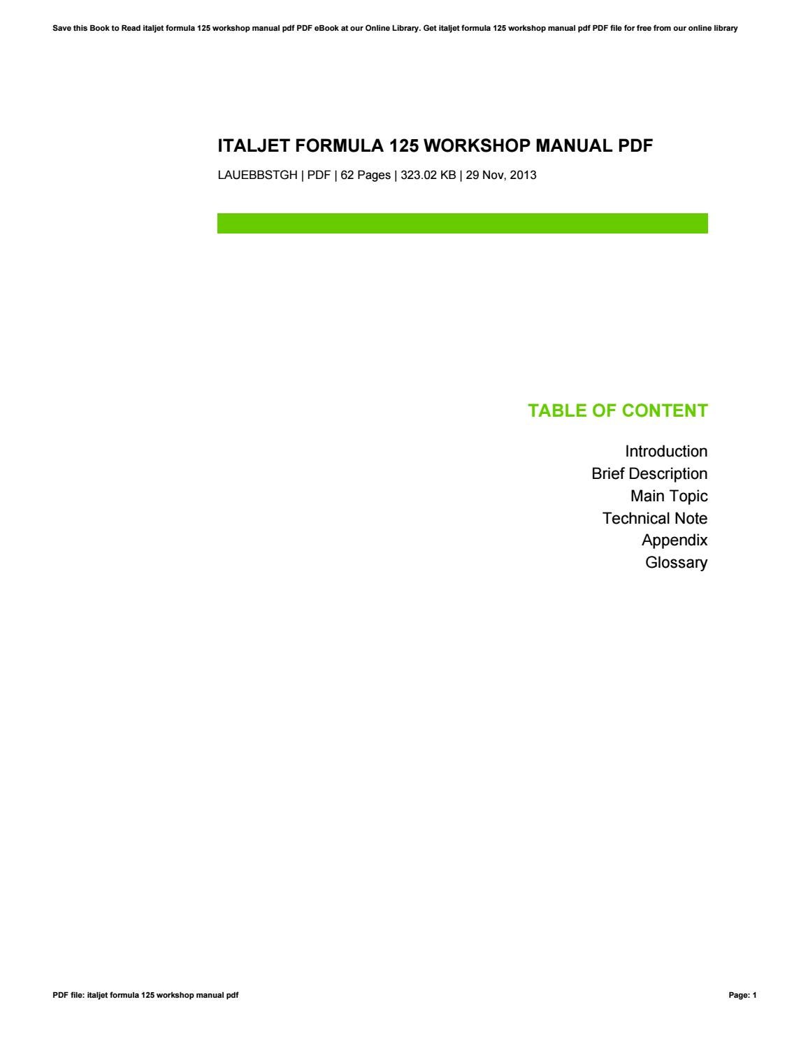 italjet formula 50 manual pdf