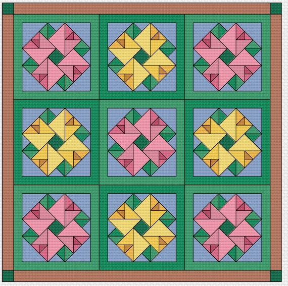 double aster quilt block instructions