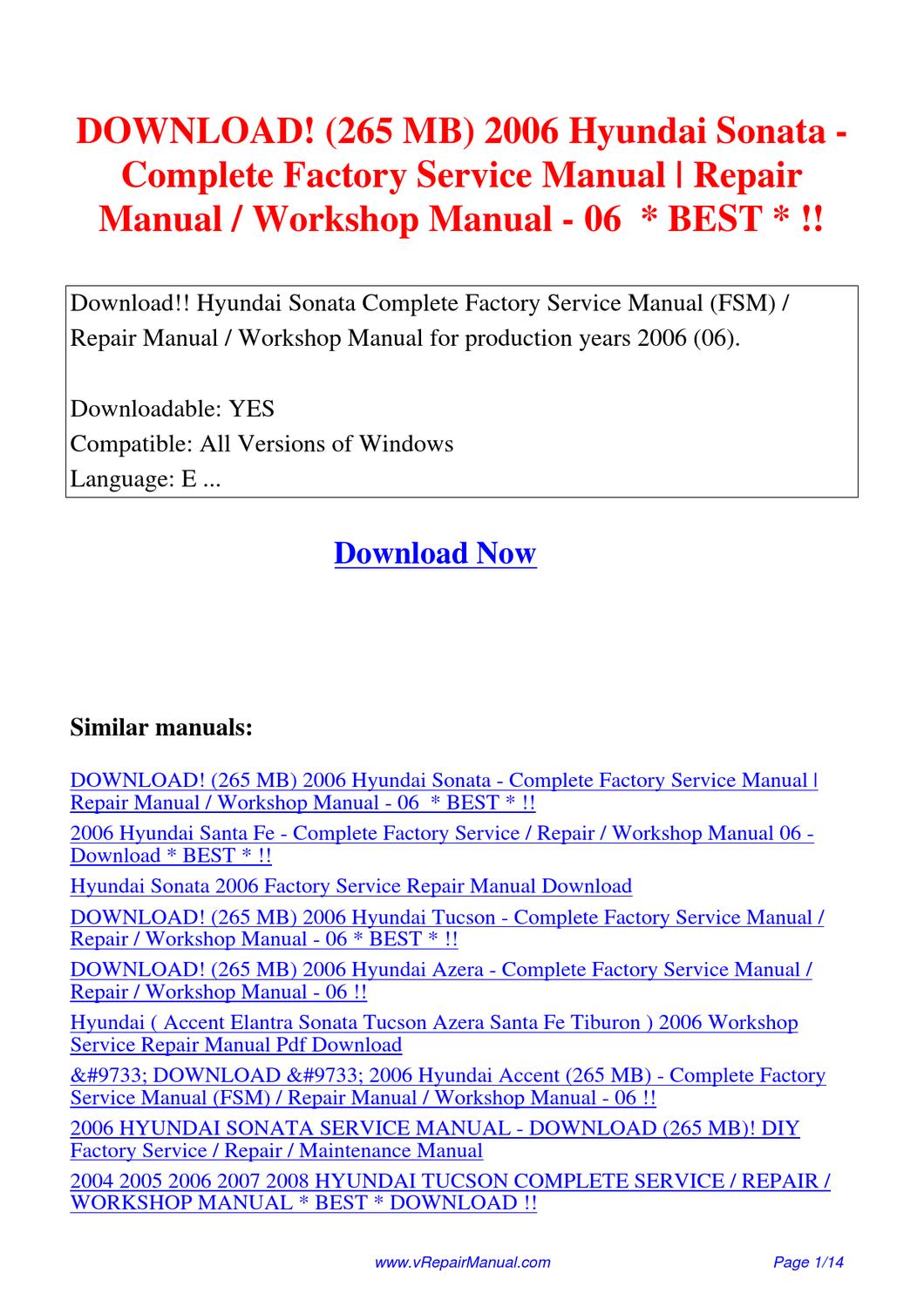 2008 hyundai tucson repair manual pdf