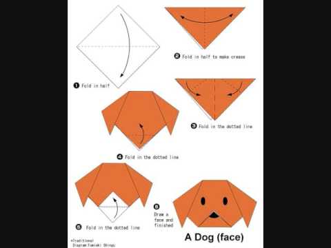 instructions for origami dog face