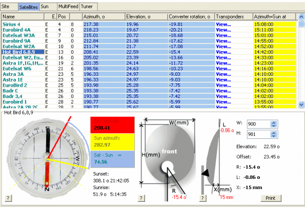 azimuth and elevation for satellite dish pointing pdf