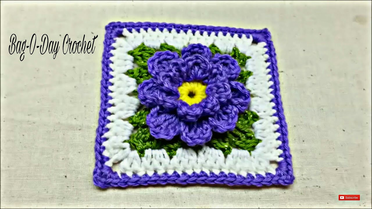 crochet flower granny square instructions