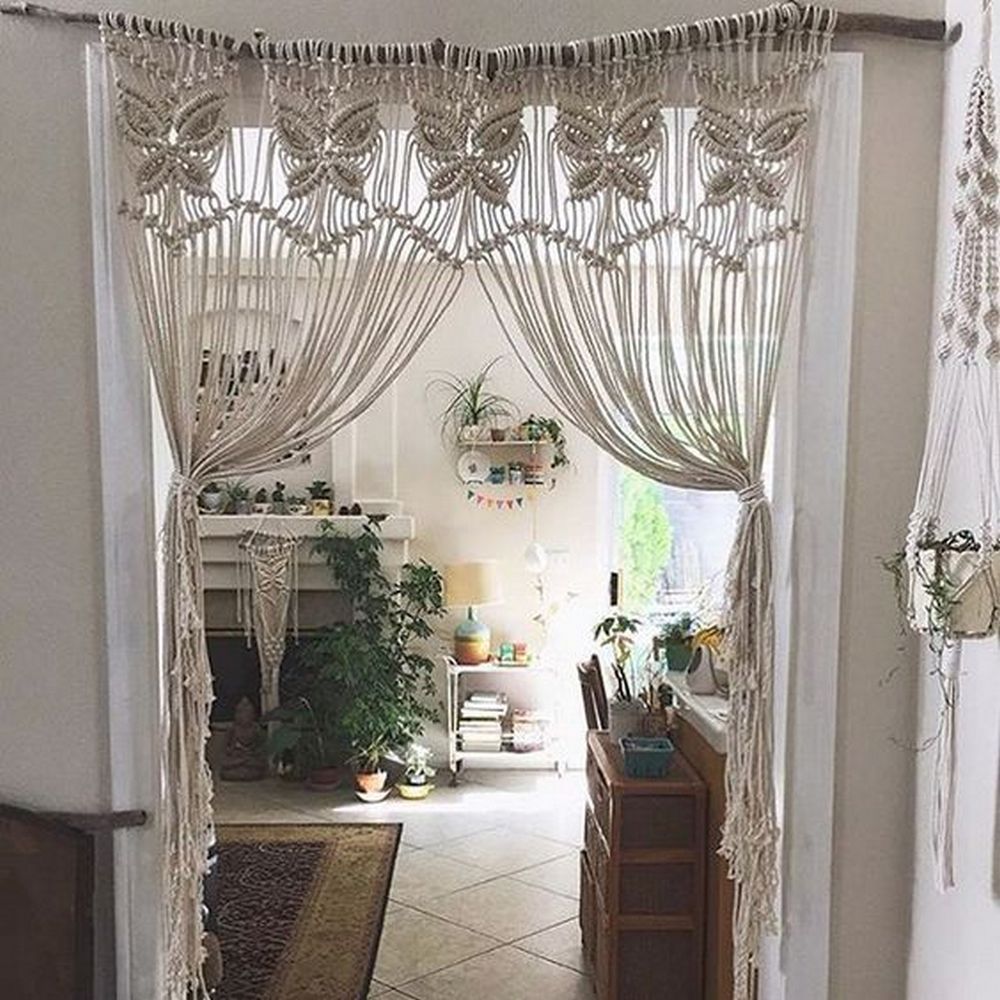 instructions for a macrame door curtain